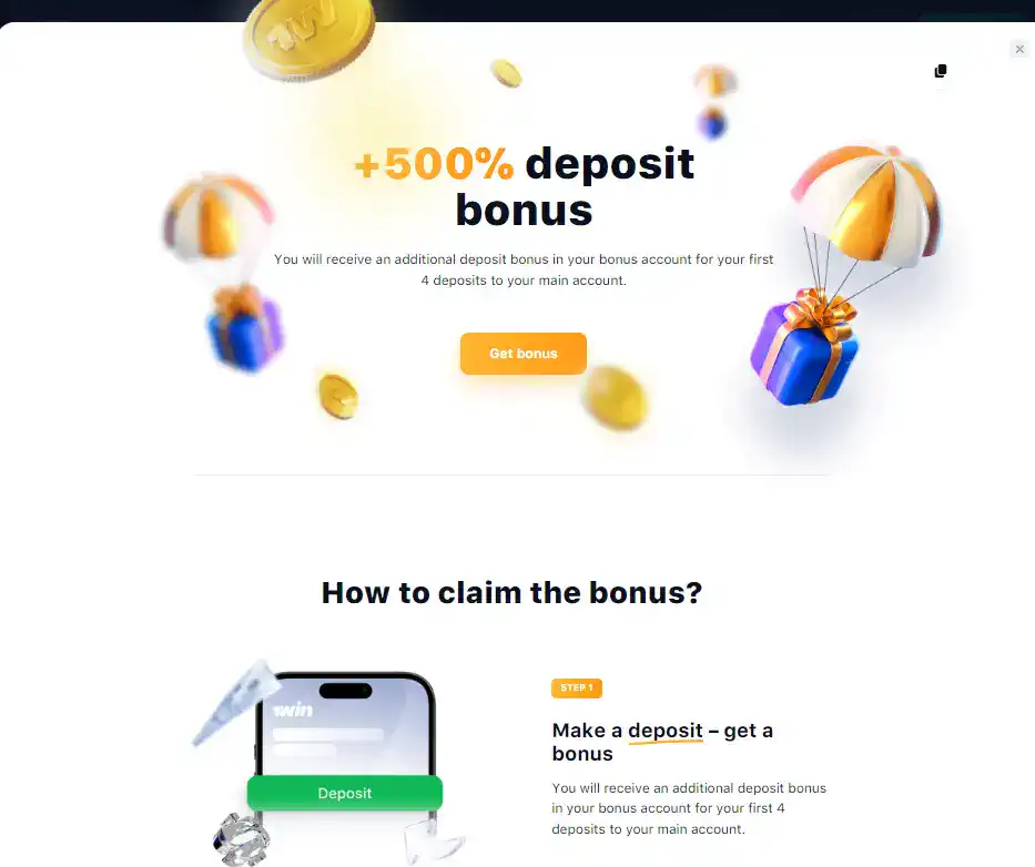 1win welcome bonus