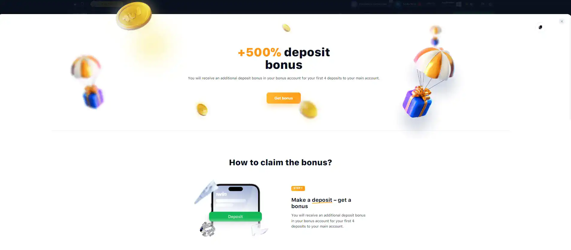 1win deposit bonus