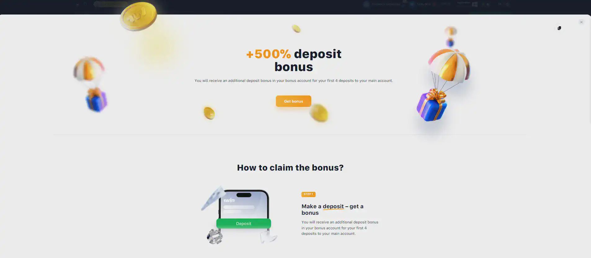 1win deposit bonus