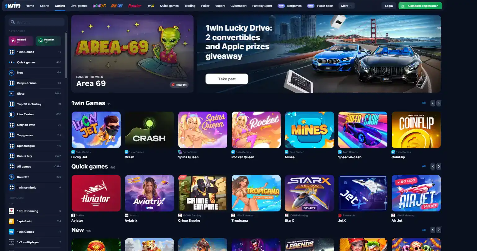 1win Casino games Malaysia